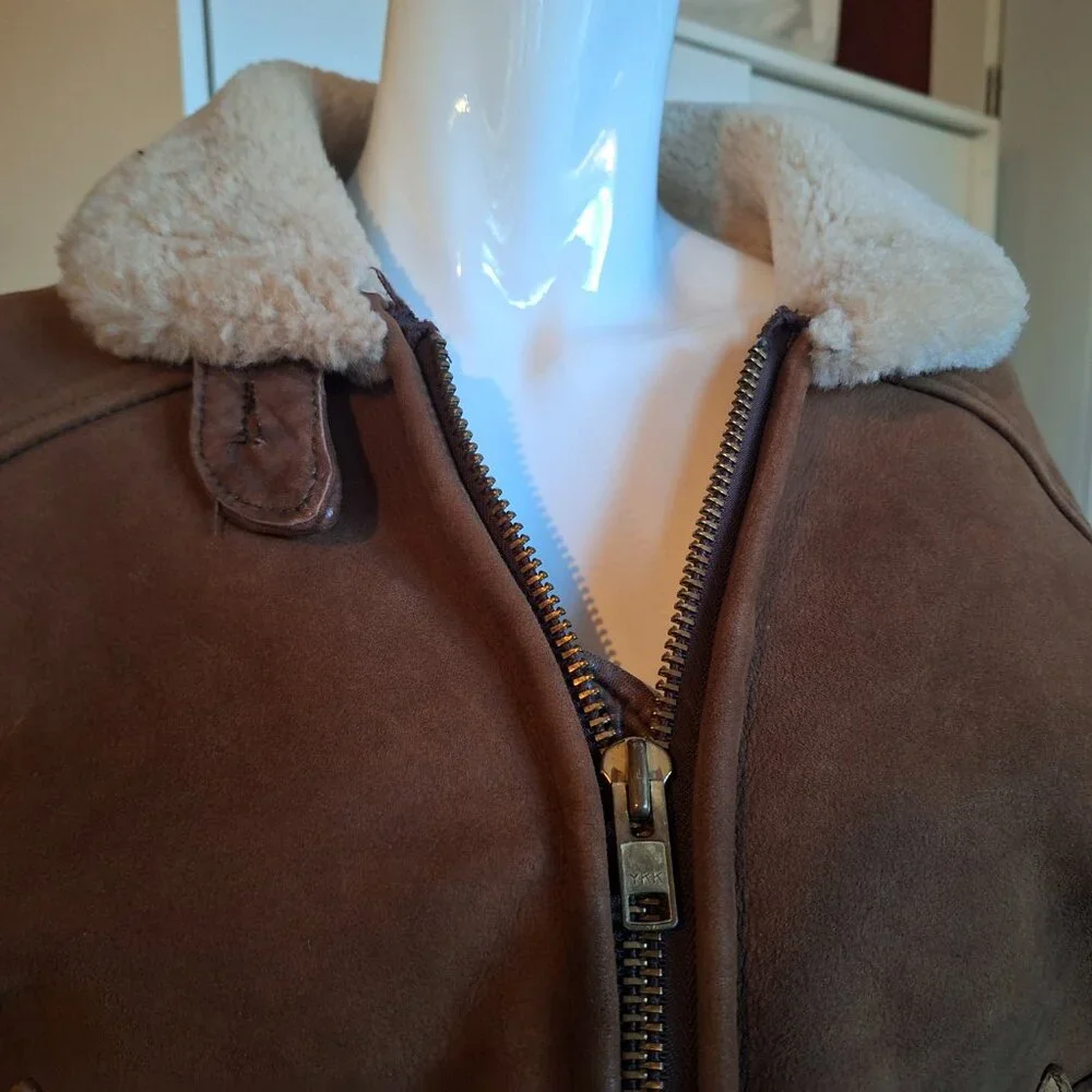 Vintage, Overland Sheepskin Bomber Jacket - Picture 2 of 11
